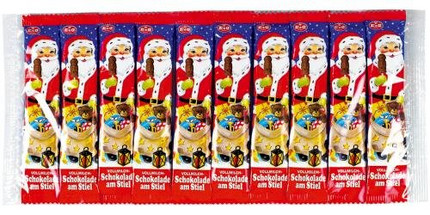Продуктови Категории Шоколади Шоколадов Дядо Коледа на пръчка 10 бр. 150 гр